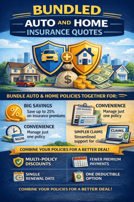Bundled auto and home insurance quotes by ZIP code