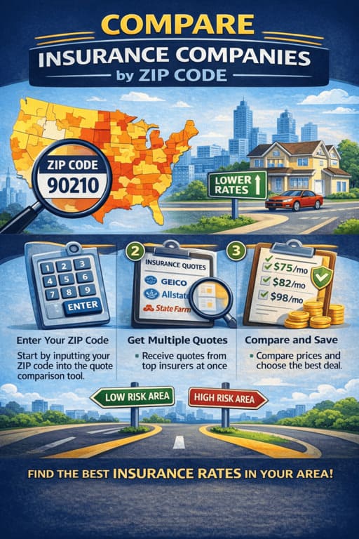 Compare insurance companies by ZIP code